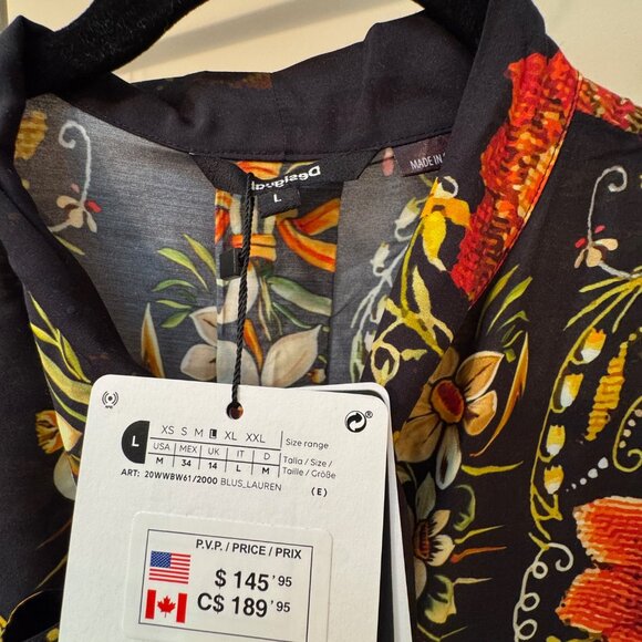 BRAND NEW Desigual by Christian Lacroix: Fall 2020 silk blouse - Picture 6 of 7